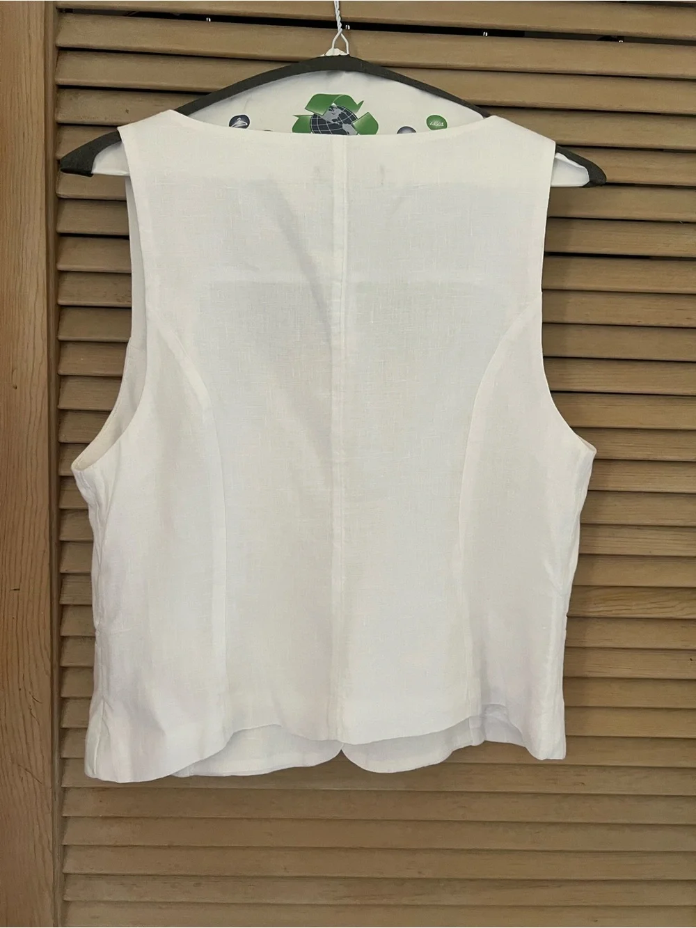 J. Crew White Sleeveless Button-Front Vest